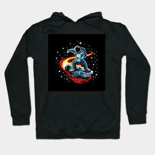 astronaut-with-meteor-isolated-black Hoodie